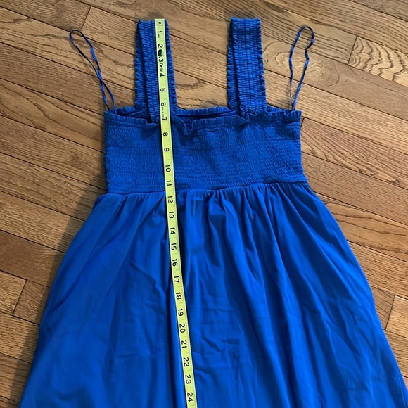 Old Navy Blue Sleeveless Smocked Sundress Medium Petite - Picture 13 of 16